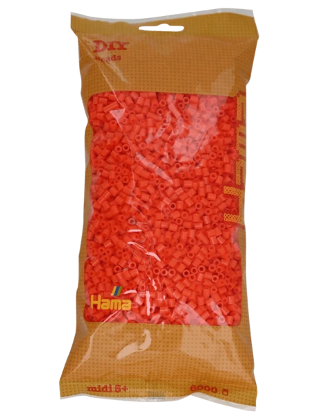 Perles Hama Midi, couleur unie, 6000 pièces 205-04 Orange