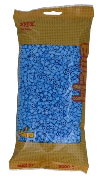 Perles Hama Midi, couleur unie, 6000 pièces 205-46 Bleu pastel