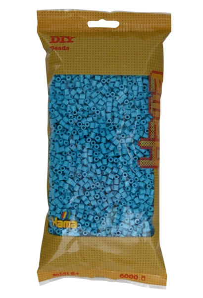 Perles Hama Midi, couleur unie, 6000 pièces 205-49 Bleu azur
