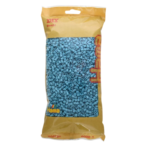 Perles Hama Midi, couleur unie, 6000 pièces 205-31 Turquoise