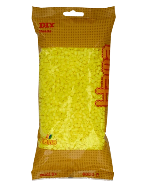 Perles Hama Midi, couleur unie, 6000 pièces 205-43 Jaune pastel