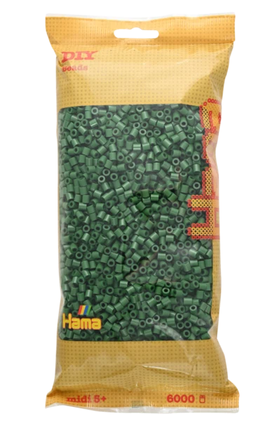 Perles Hama Midi, couleur unie, 6000 pièces 205-102 Vert forêt