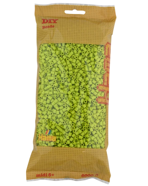 Perles Hama Midi, couleur unie, 6000 pièces 205-104 Citron vert