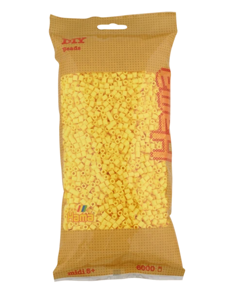 Perles Hama Midi, couleur unie, 6000 pièces 205-103 Jaune clair