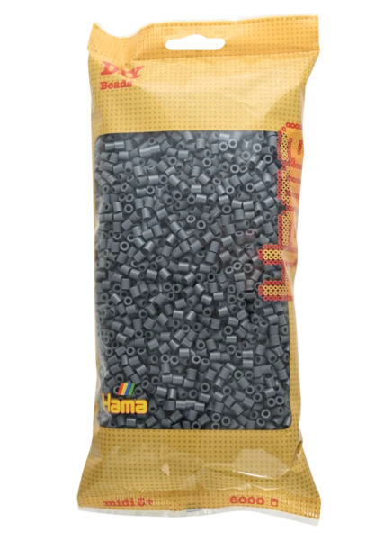 Perles Hama Midi, couleur unie, 6000 pièces 205-71 Gris foncé
