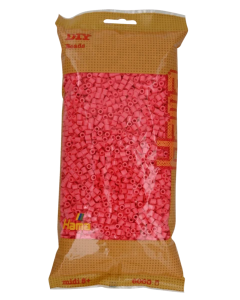 Perles Hama Midi, couleur unie, 6000 pièces 205-44 Rouge pastel