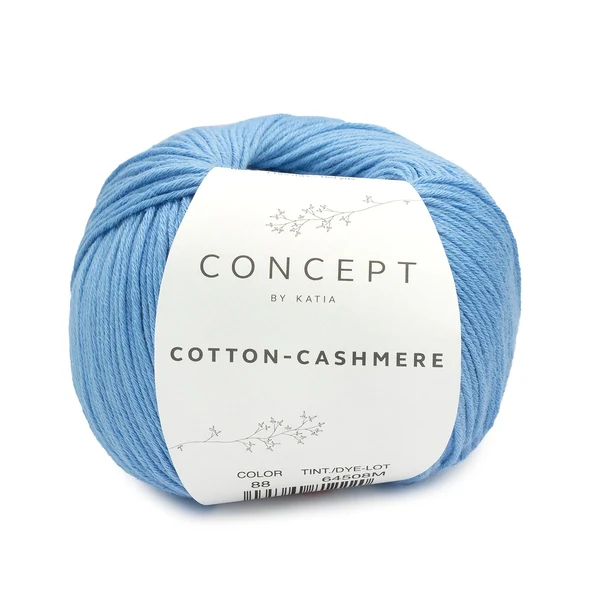 Katia Cotton-Cashmere 88 Helder blauw