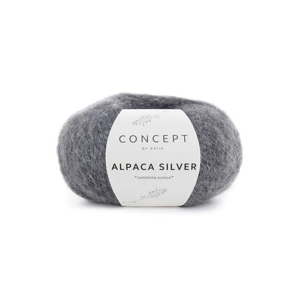 Katia Alpaca Silver 256 Gris foncé-argent