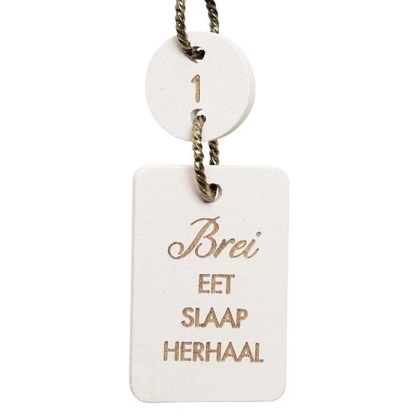 Go Handmade Chaîne de compteur de rangée en bois, numéros 1-10