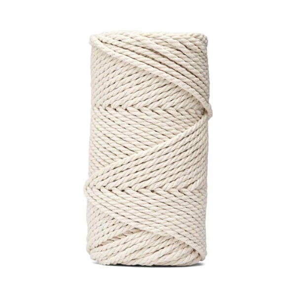 LindeHobby Macrame Lux, Corde de Macramé, 4 mm Blanc naturel