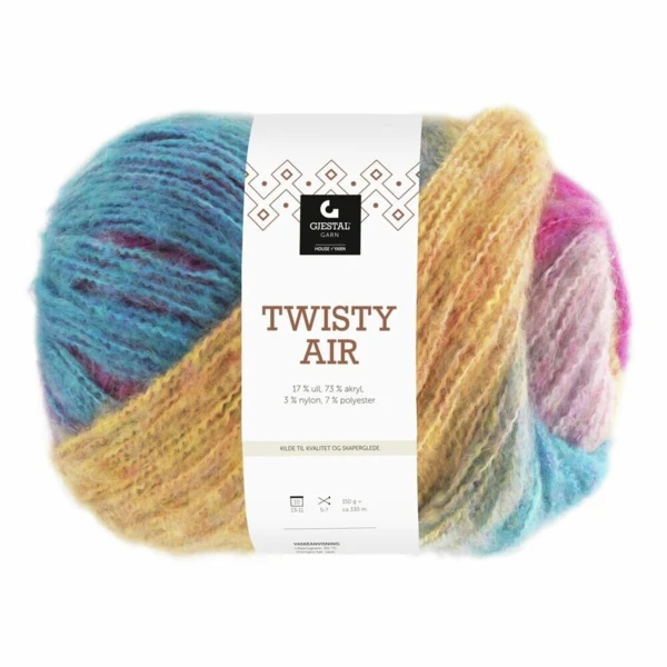 Gjestal Twisty Air 9105 Impression Bleu/Jaune/Rose