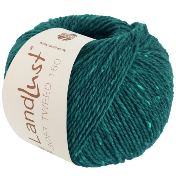 Lana Grossa Landlust Soft Tweed 180 130 Vert pétrole chiné