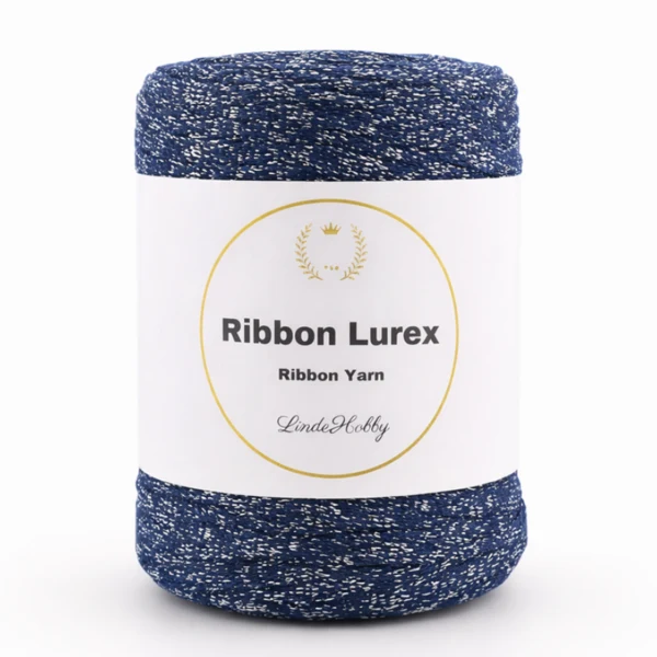 LindeHobby Ribbon Lurex 14 Blue Silver