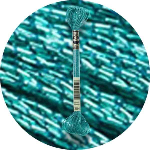 DMC Mouliné Light Effects E3849 Métallique vert turquoise