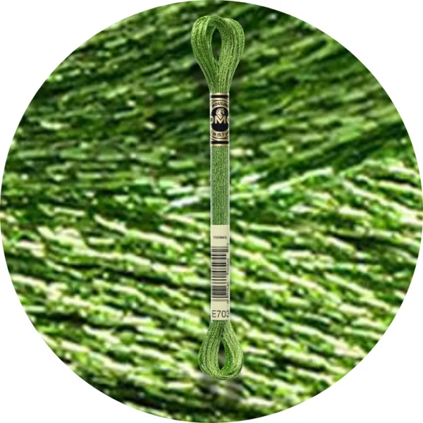 DMC Mouliné Light Effects E703 Métallique vert printemps