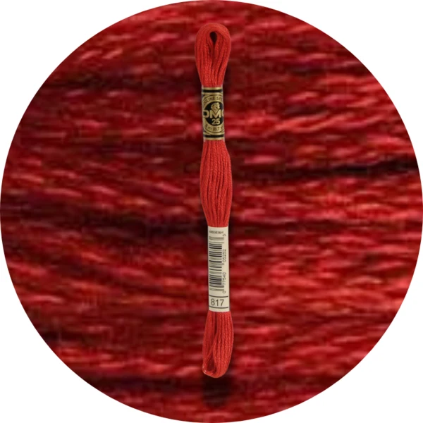 DMC Mouliné Spécial 25, Nuances de Rouge/Jaune/Orange 0817