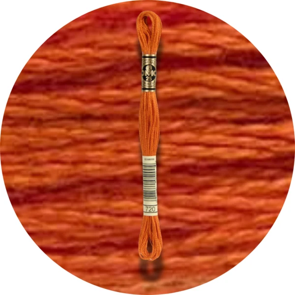 DMC Mouliné Spécial 25, Nuances de Rouge/Jaune/Orange 0720