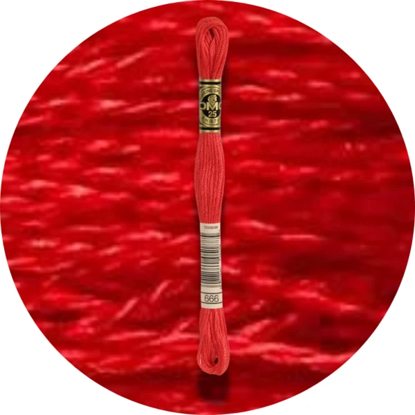 DMC Mouliné Spécial 25, Nuances de Rouge/Jaune/Orange 0666