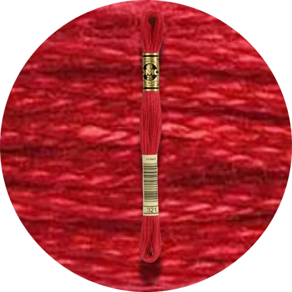 DMC Mouliné Spécial 25, Nuances de Rouge/Jaune/Orange 0321