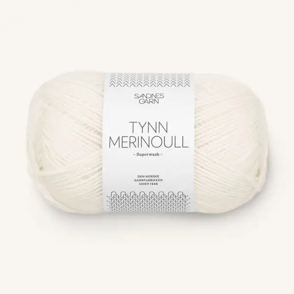 Sandnes Tynn Merinoull 1002 Blanc