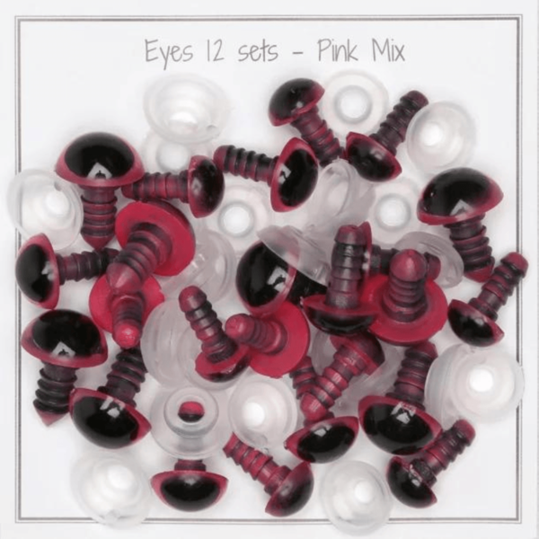 Go Handmade Yeux de sécurité, Rouges, Pack Mixte, 12 Paires