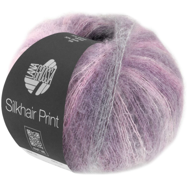 Lana Grossa Silkhair Print 429 Lilas/Rose/Gris/Gris Souris