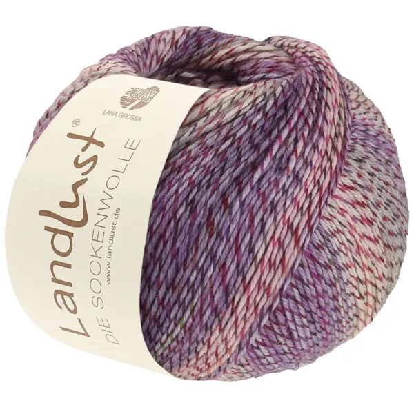 Lana Grossa Landlust Die Sockenwolle 217 Écru/Rose/Violet/Rose vif/Fuchsia/Anthracite