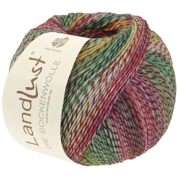 Lana Grossa Landlust Die Sockenwolle 218 Vert/Rouge/Bleu/Rose/Jaune/Vanille