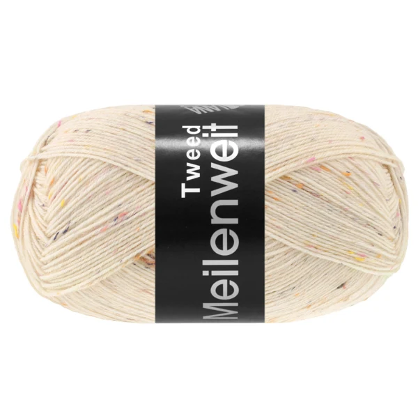 Lana Grossa Meilenweit 100 Tweed 185 Crème chiné