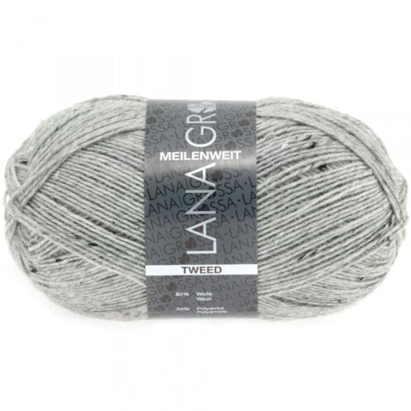 Lana Grossa Meilenweit 100 Tweed 110 Gris chiné