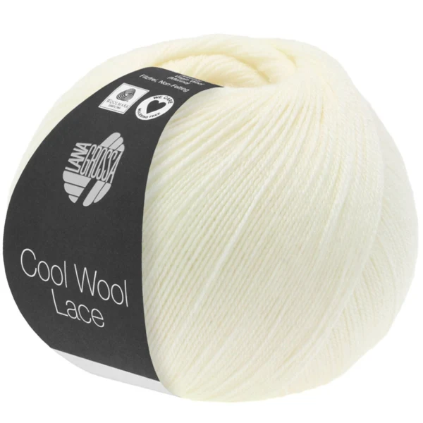 Lana Grossa Cool Wool Lace 14 Blanc cassé