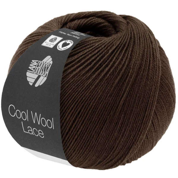 Lana Grossa Cool Wool Lace 57 Brun noir