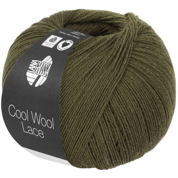 Lana Grossa Cool Wool Lace 70 Vert brun