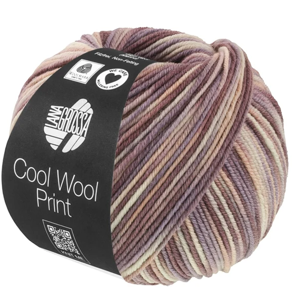 Lana Grossa Cool Wool Print 845 Greige/Beige/Mauve/Taupe/Grijsbruin