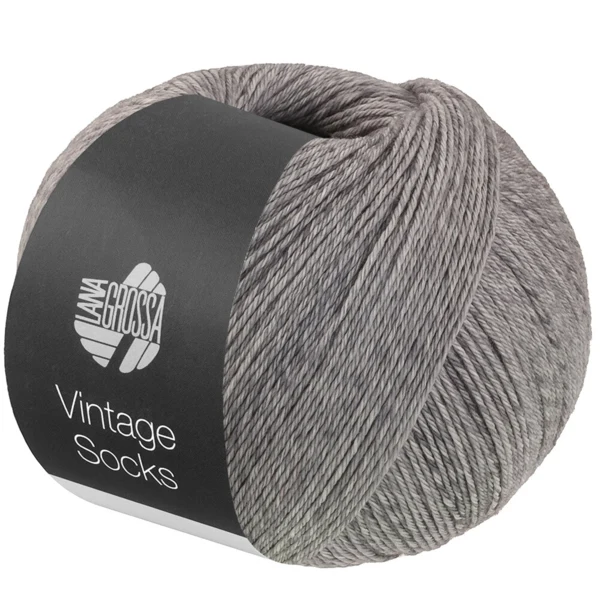Lana Grossa Vintage Socks 1020 Gris clair/gris foncé chiné