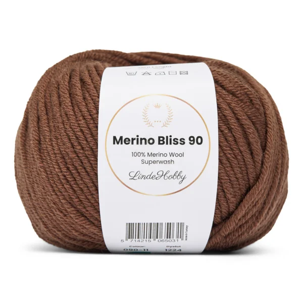 LindeHobby Merino Bliss 90 11 Brun foncé