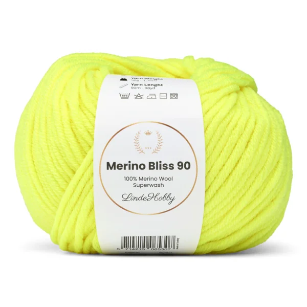 LindeHobby Merino Bliss 90 38 Jaune fluo