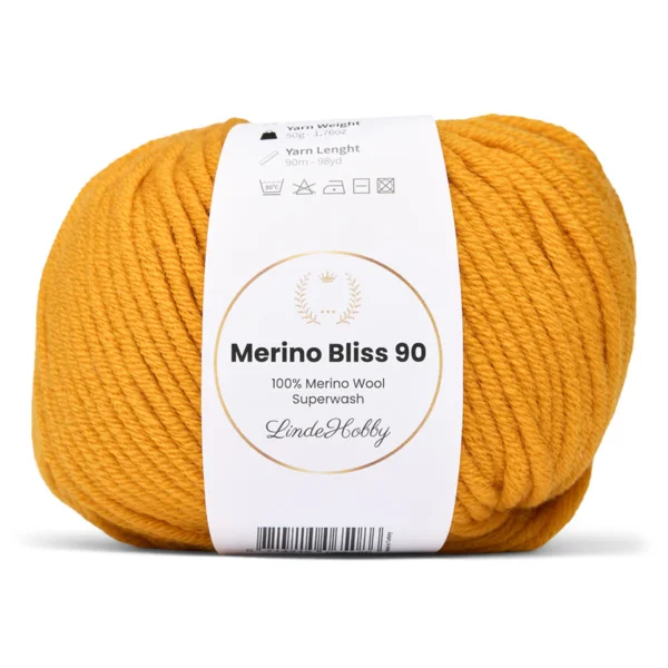 LindeHobby Merino Bliss 90 16 Jaune moutarde