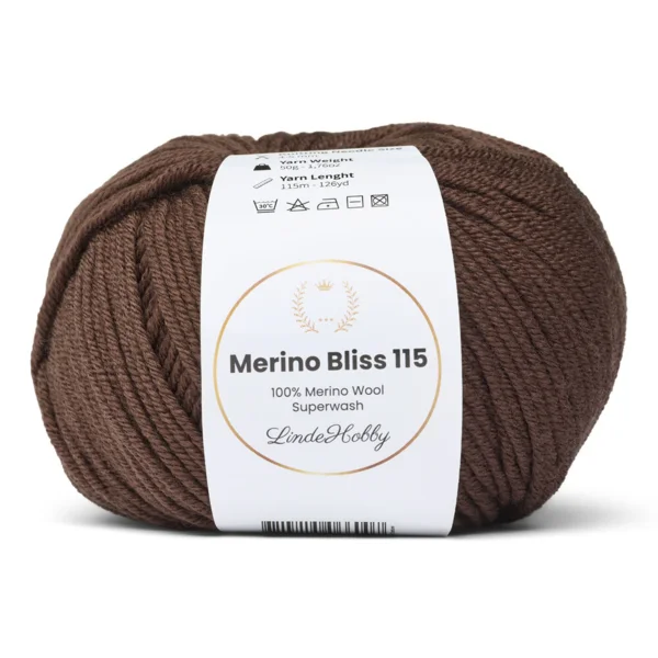 LindeHobby Merino Bliss 115 14 Marron foncé