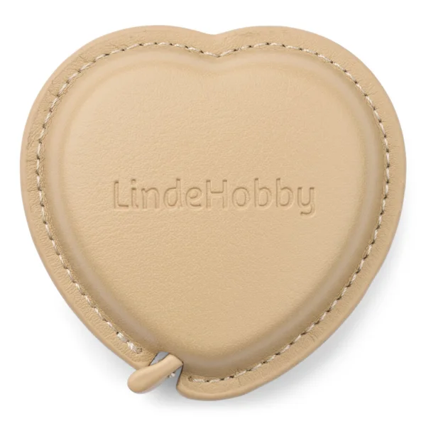 LindeHobby Mètre Ruban Rétractable, Cuir PU, Cœur, 150 cm Abricot