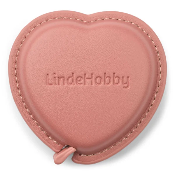 LindeHobby Mètre Ruban Rétractable, Cuir PU, Cœur, 150 cm Rose foncé