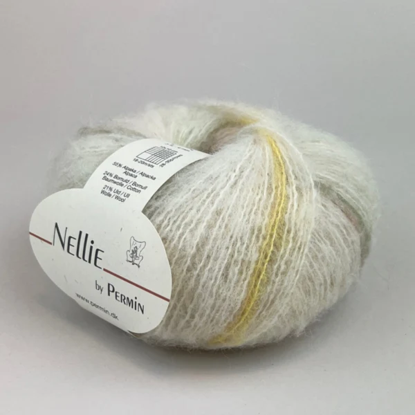 Permin Nellie 10 Blanc cassé/jaune/vert