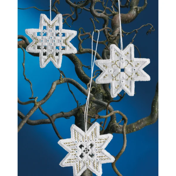 Étoiles de Noël lot de 3 8x8 cm