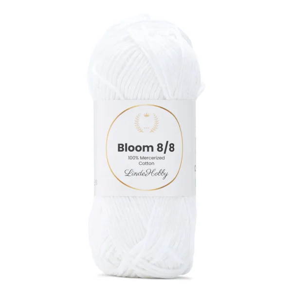 LindeHobby Bloom 8/8 Mercerized Cotton 02 Blanc