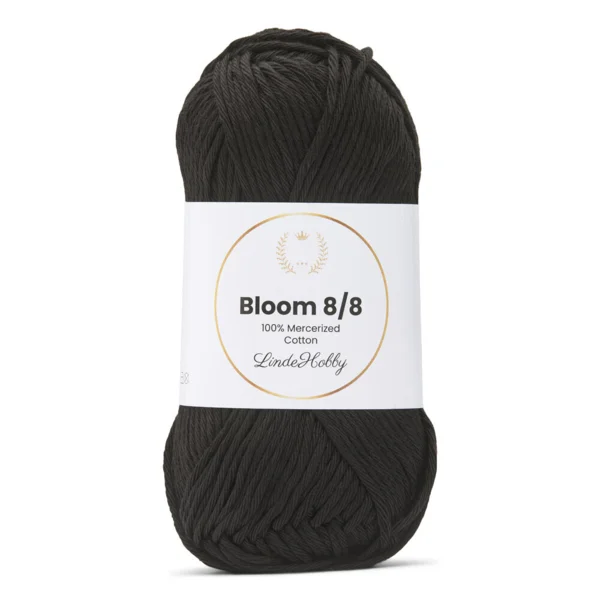 LindeHobby Bloom 8/8 Mercerized Cotton 01 Noir