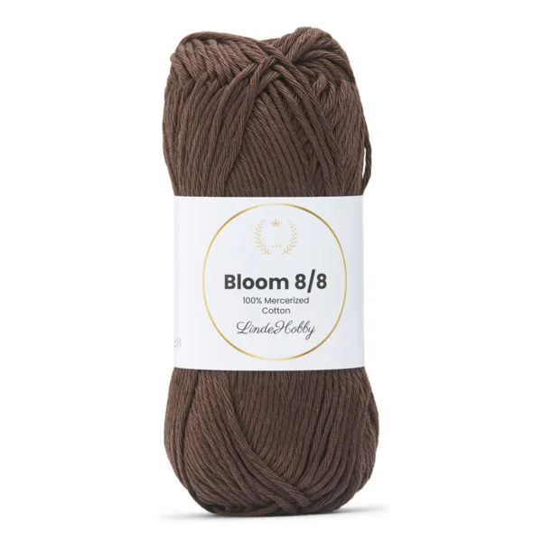 LindeHobby Bloom 8/8 Mercerized Cotton 08 Brun foncé