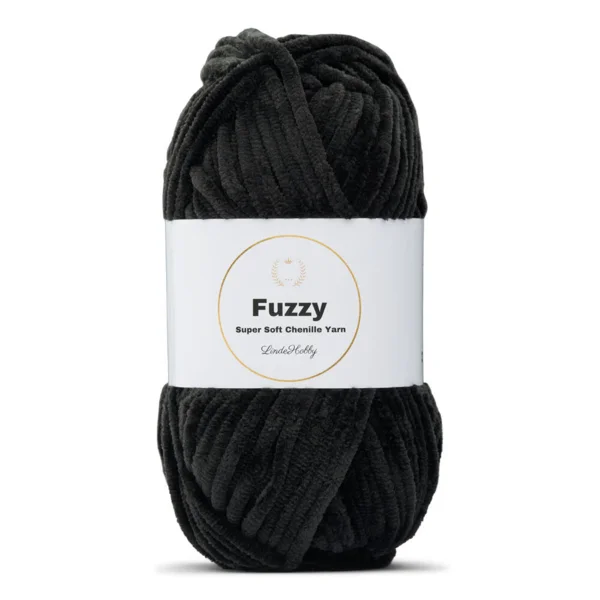 LindeHobby Fuzzy Chenille 02 Zwart