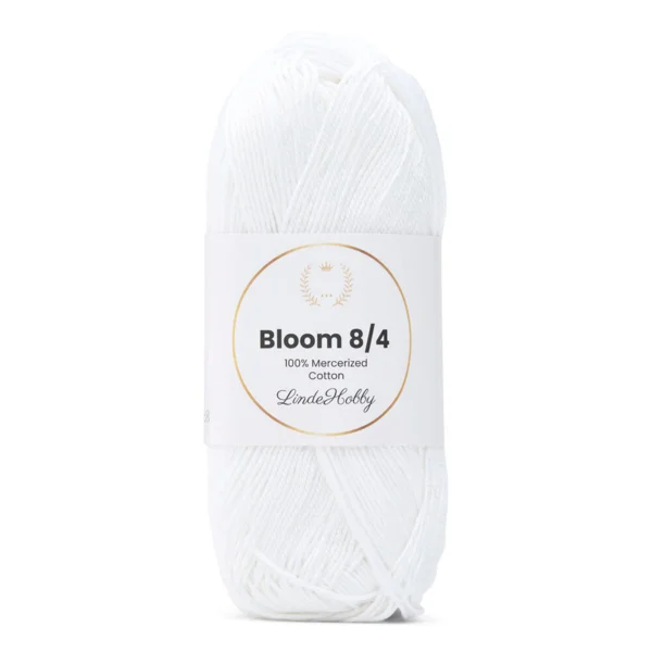 LindeHobby Bloom 8/4 Mercerized Cotton 02 Wit