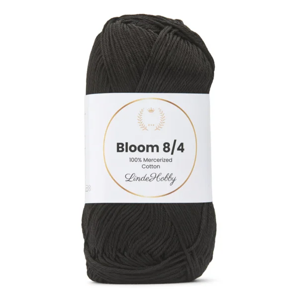 LindeHobby Bloom 8/4 Mercerized Cotton 01 Zwart
