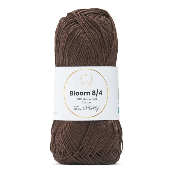 LindeHobby Bloom 8/4 Mercerized Cotton 08 Donkerbruin